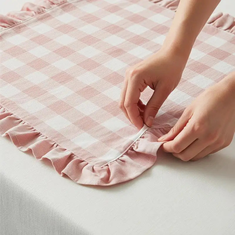 Pink Blue Stripe Ruffle Placemat – Kitchen & Dining Table Decor