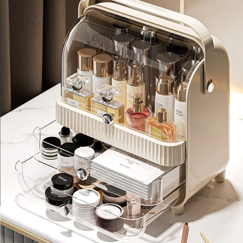 6-Layer Dustproof Desktop Organizer with Drawers | Makeup Storage