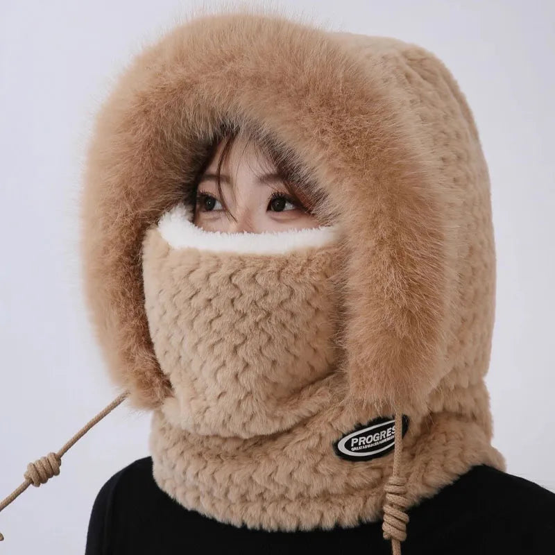 Women's Winter Thermal Hat Hood Scarf & Mask | Windproof