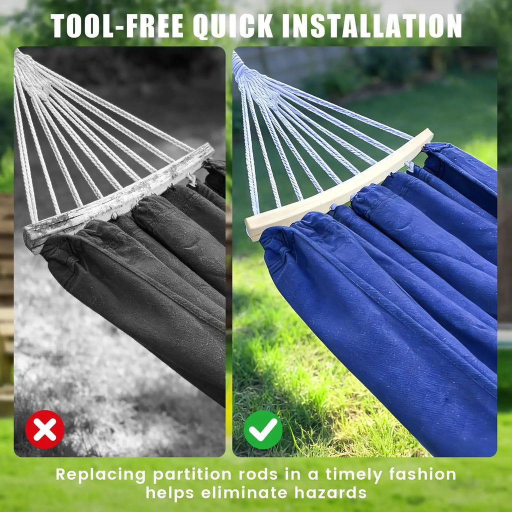 Wooden Hammock Spreader Bars 2-Pack | 10-Hole 40cm Crossbars