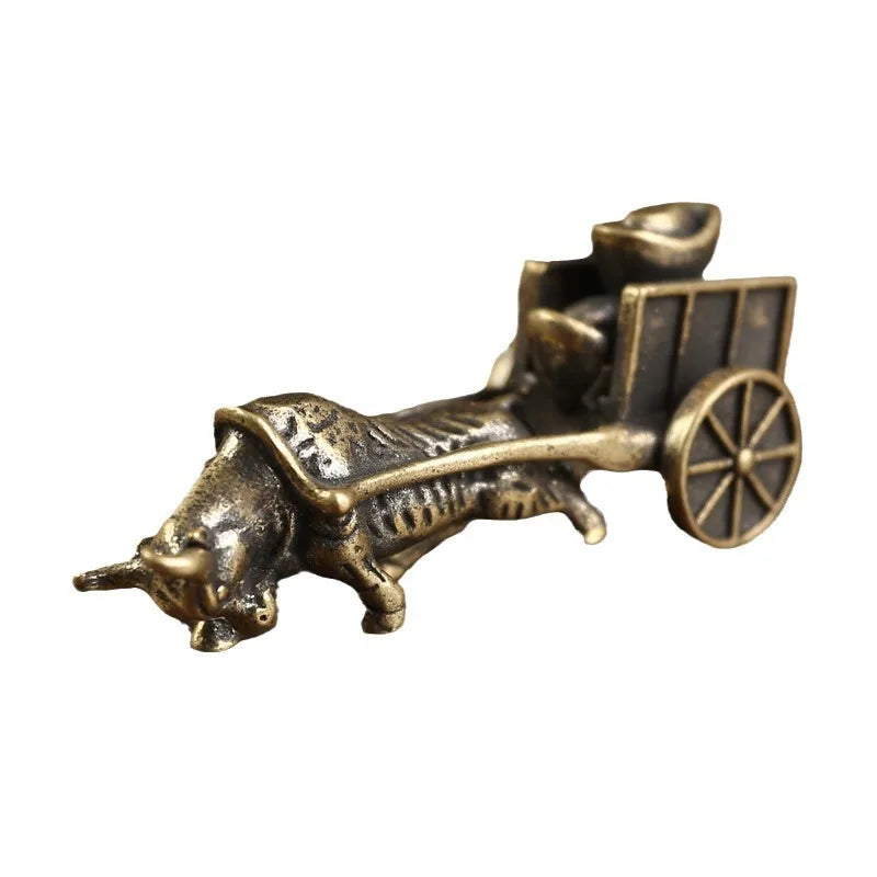 Pure Copper Bull Figurine | Retro Feng Shui Home Decor Ornament