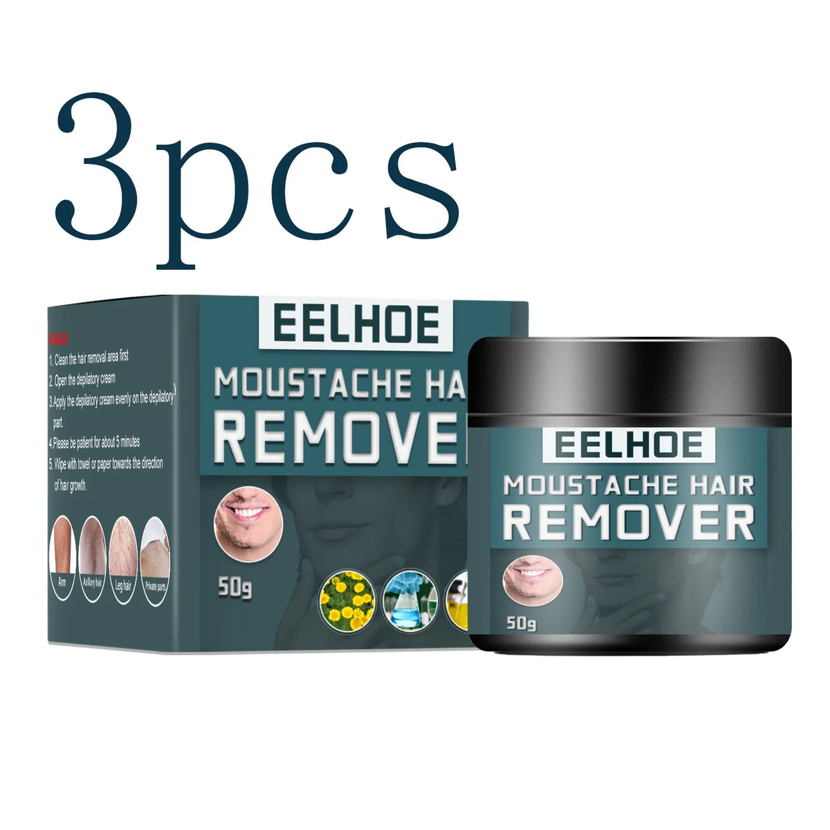 Men's Hair Removal Cream – Face, Beard, Underarms & Chest