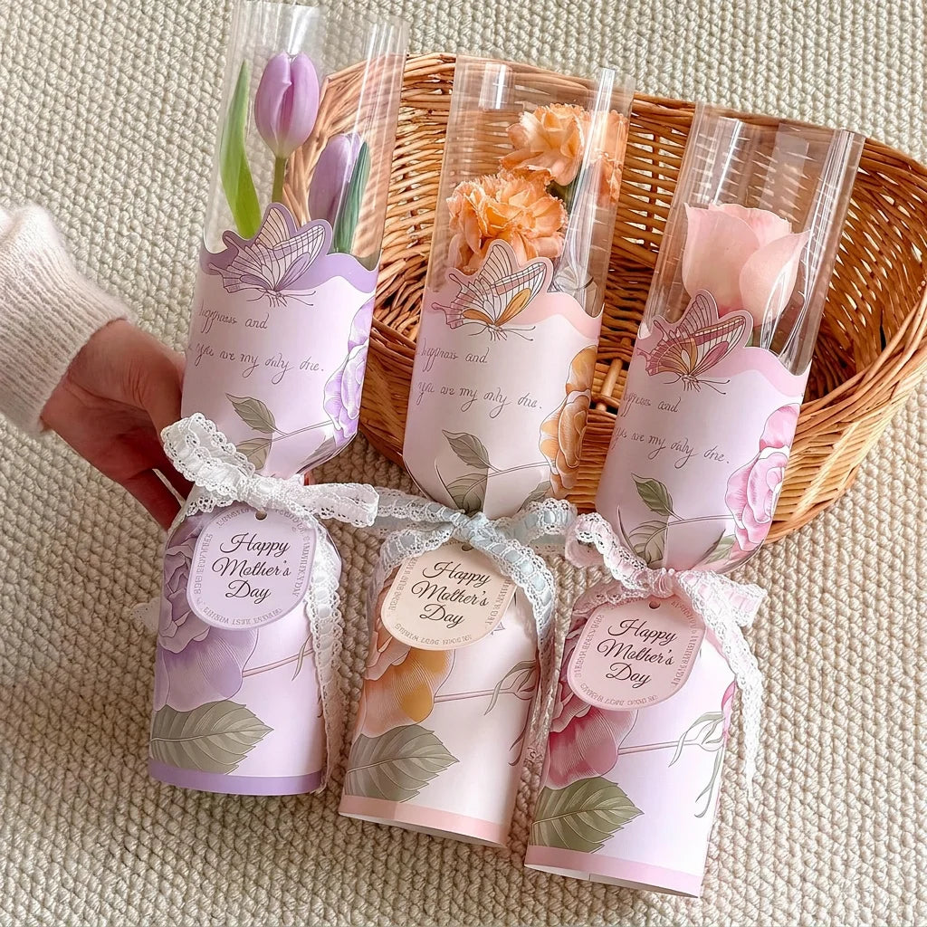 Rose Flower Bouquet Packaging Bags Wrapping Mother's Day Wedding