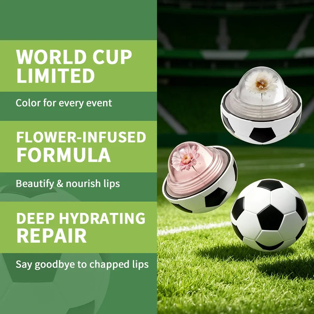 Soccer Ball pH Color-Changing Lip Balm – Flower-Infused