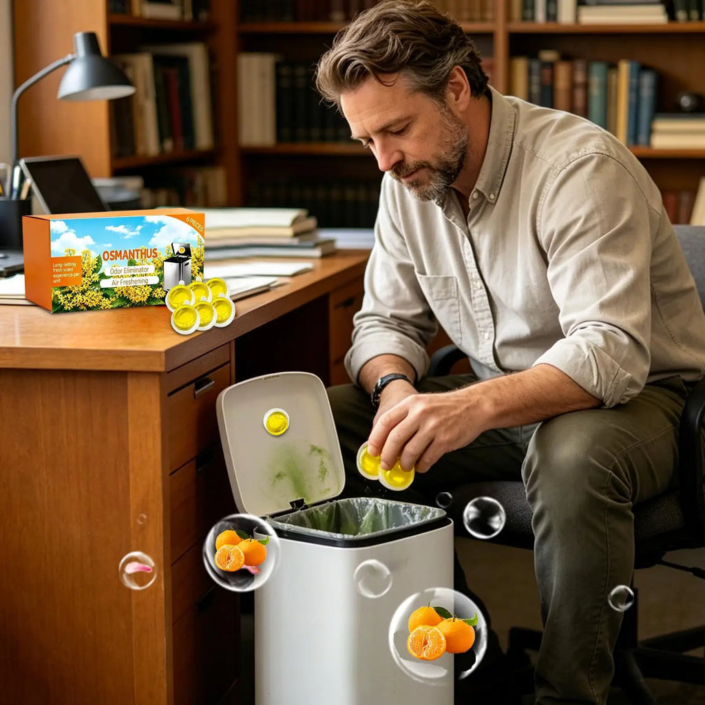 6-Pack Citrus Trash Can Freshener Gel | 30-Day Odor Neutralizer