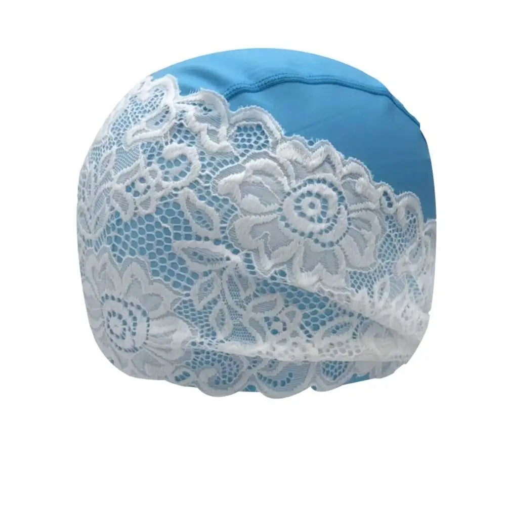 Lace Swim Cap for Women – Waterproof Long Hair Swimming Cap