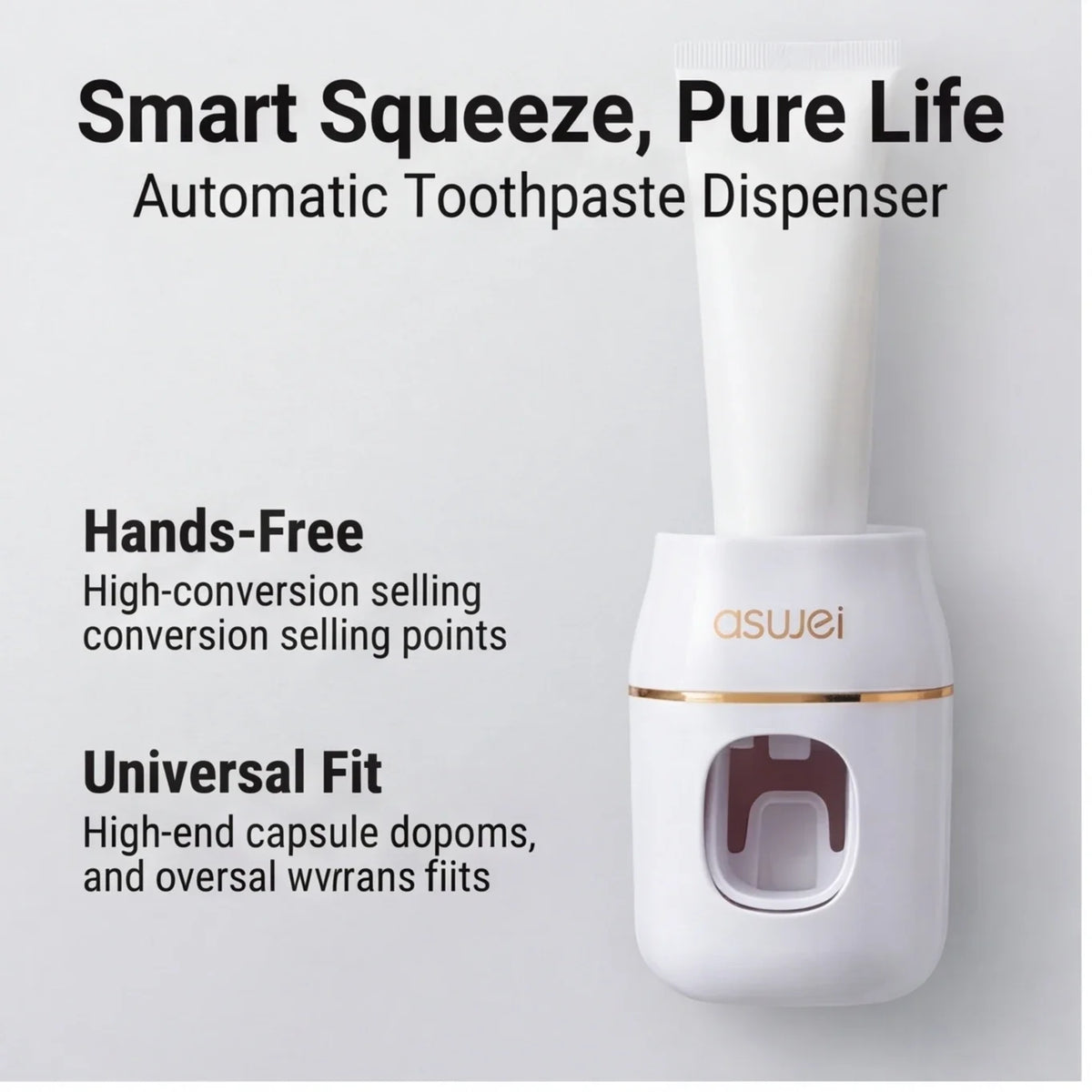 Wall-Mounted Automatic Toothpaste Dispenser & Storage Rack