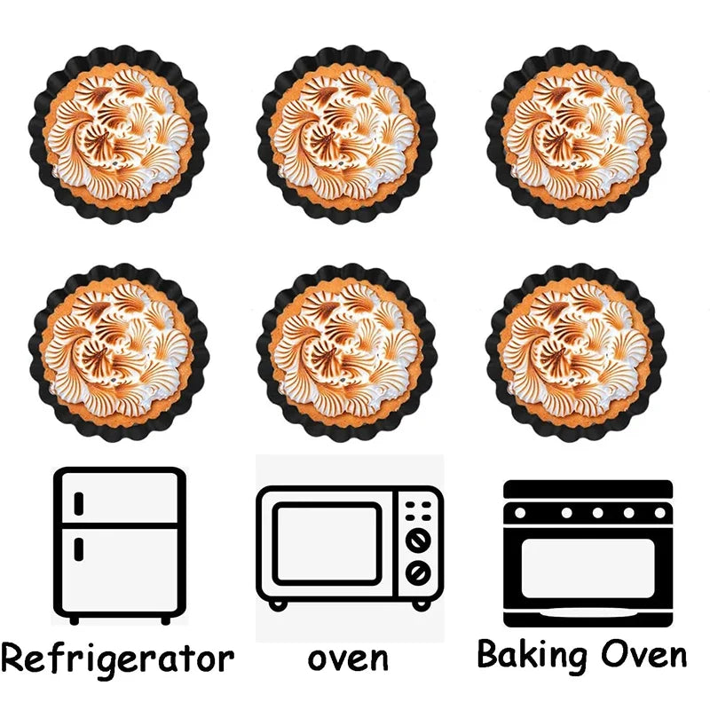 Mini Tart Pans 8cm – Non-Stick Carbon Steel Egg Tart Mold Set