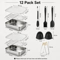 Dual Zone Air Fryer Stainless Steel Baking Pan & Rack Set