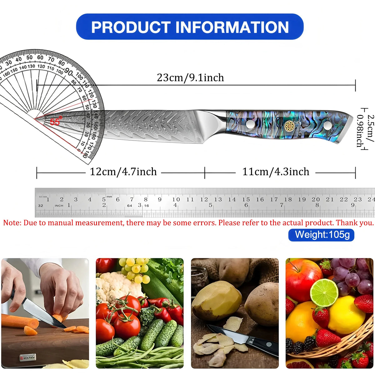 67-Layer Damascus Steel Chef's Knife – Sharp Kitchen Knife
