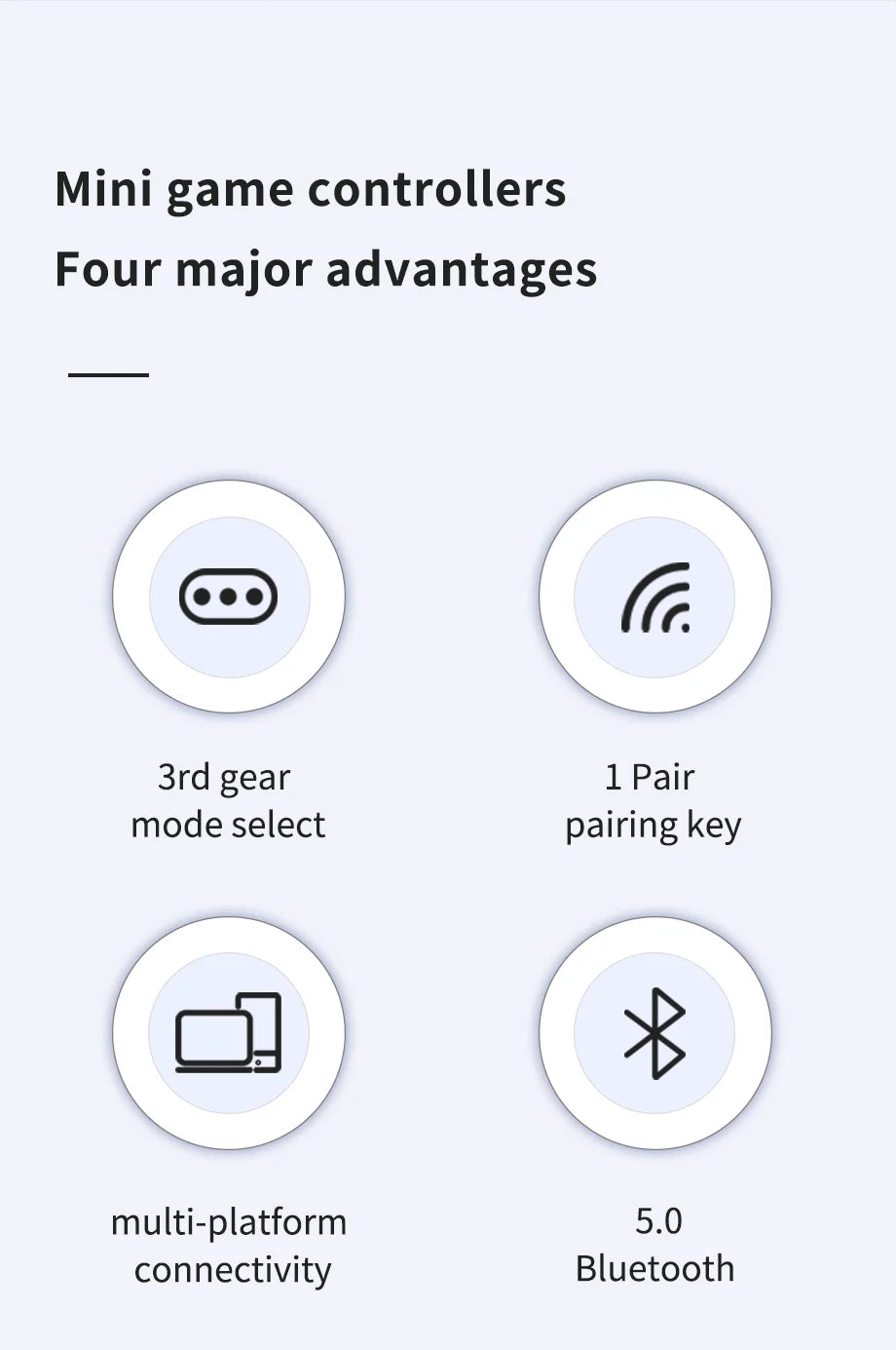 Mini Bluetooth Gamepad – Wireless Controller iOS Android PC