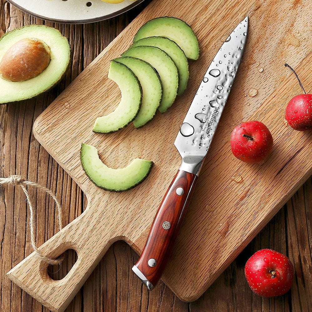 Sunnecko 6-Pc Steak Knife Set – Carbon Steel & Pakkawood