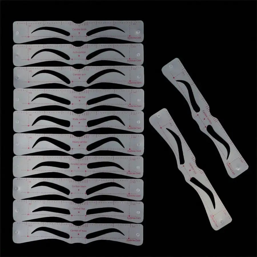 12 Reusable Eyebrow Stencils & Razor – DIY Brow Shaping Kit