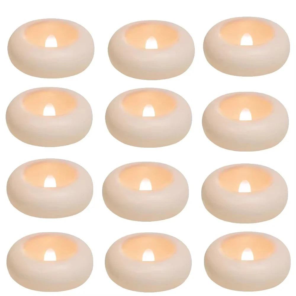 Floating Flameless LED Candles | Waterproof Pool Tealights 12/24 Pack
