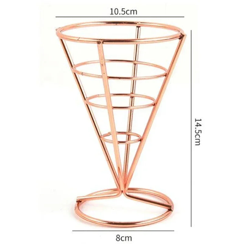 Fries Stand Fried Chicken Display Rack Stainless Appetizers Cone