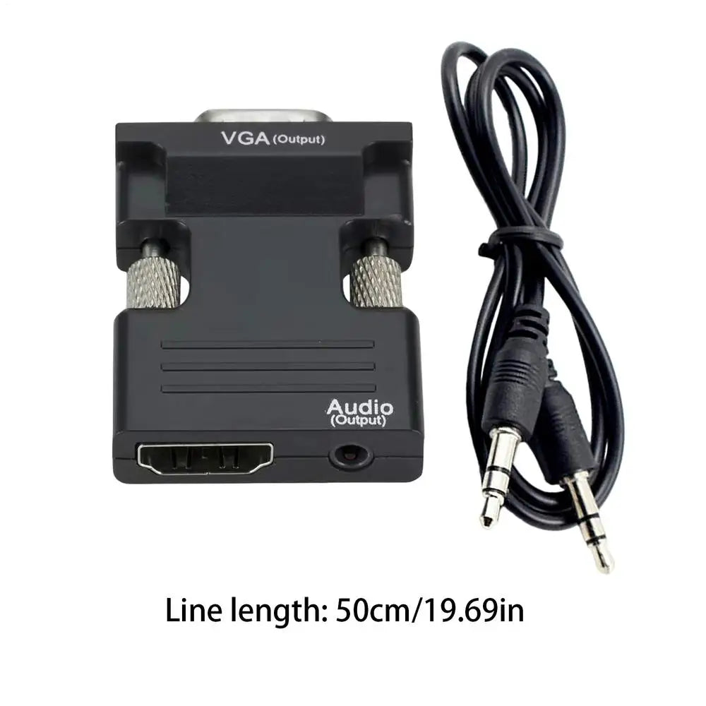 HDMI to VGA Adapter 1080P with 3.5mm Audio – Laptop & Projector