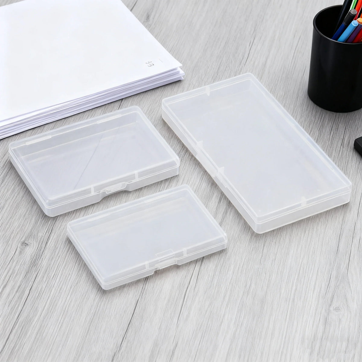 10-Pack Clear PP Plastic Rectangular Flat Storage Boxes