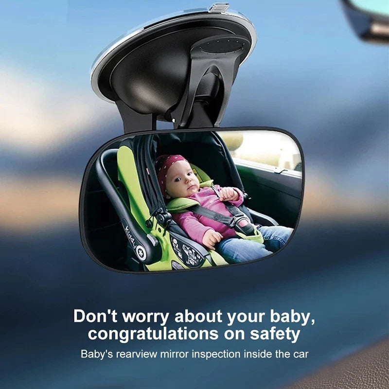 2-in-1 Baby Car Mirror – Wide Angle Convex Rearview Safety