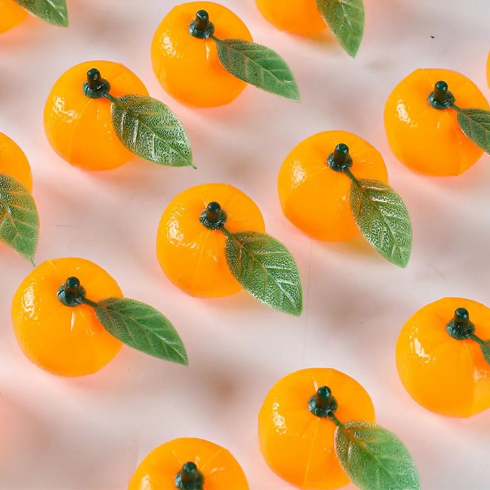 10pcs Mini Artificial Plastic Oranges – Realistic Fruit Props