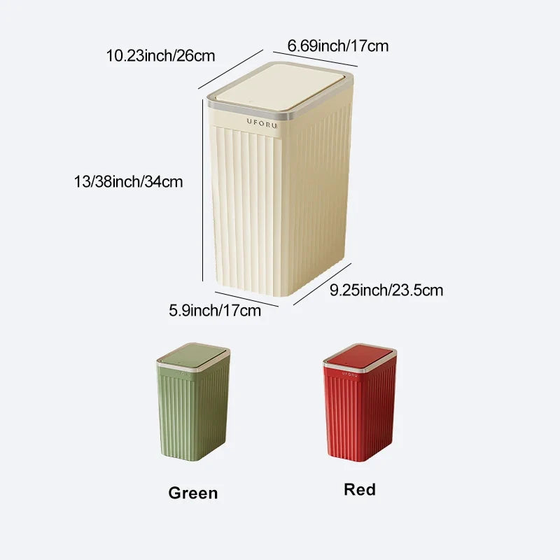 Push-button Waste Bin Large Capacity Non-slip Base Sealed Odour-proof