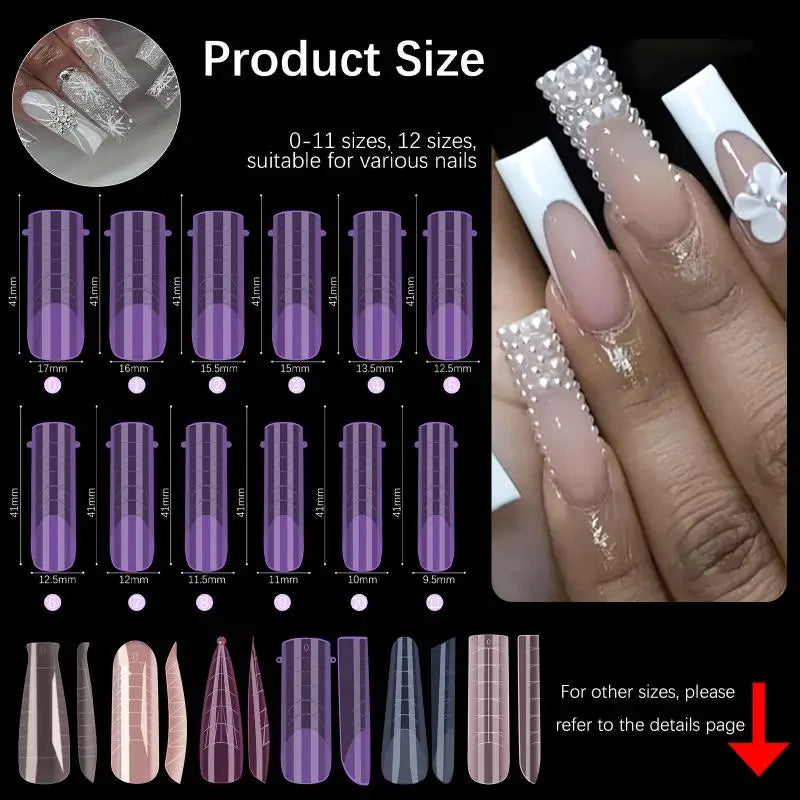 140-Piece Colorful Nail Extension Forms Set | Gel Builder Molds