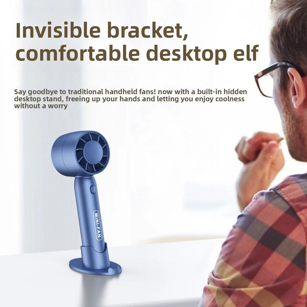Mini USB Rechargeable Handheld Fan – 3 Speed Portable Desk Fan