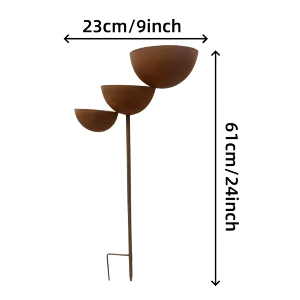 1 Metal Bird Bath Water Station Outdoor Garden Decor Iron Feeder