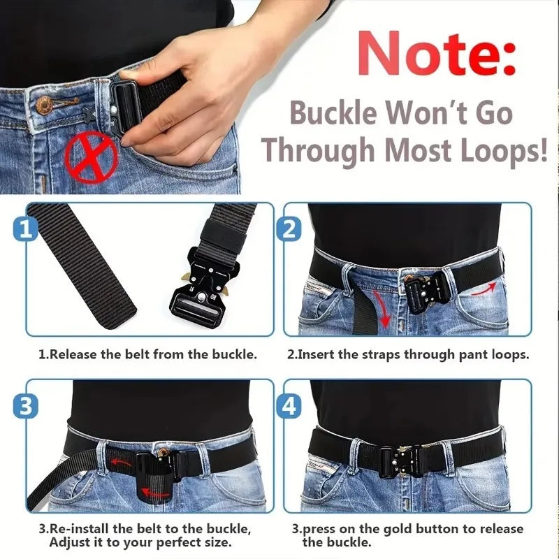 Unisex Quick-Release Nylon Belt 120cm/125cm – Outdoor Sports