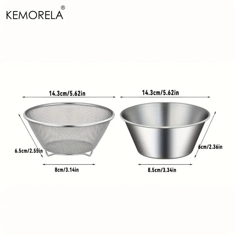 KEMORELA 2-in-1 Stainless Steel Strainer & Washing Bowl