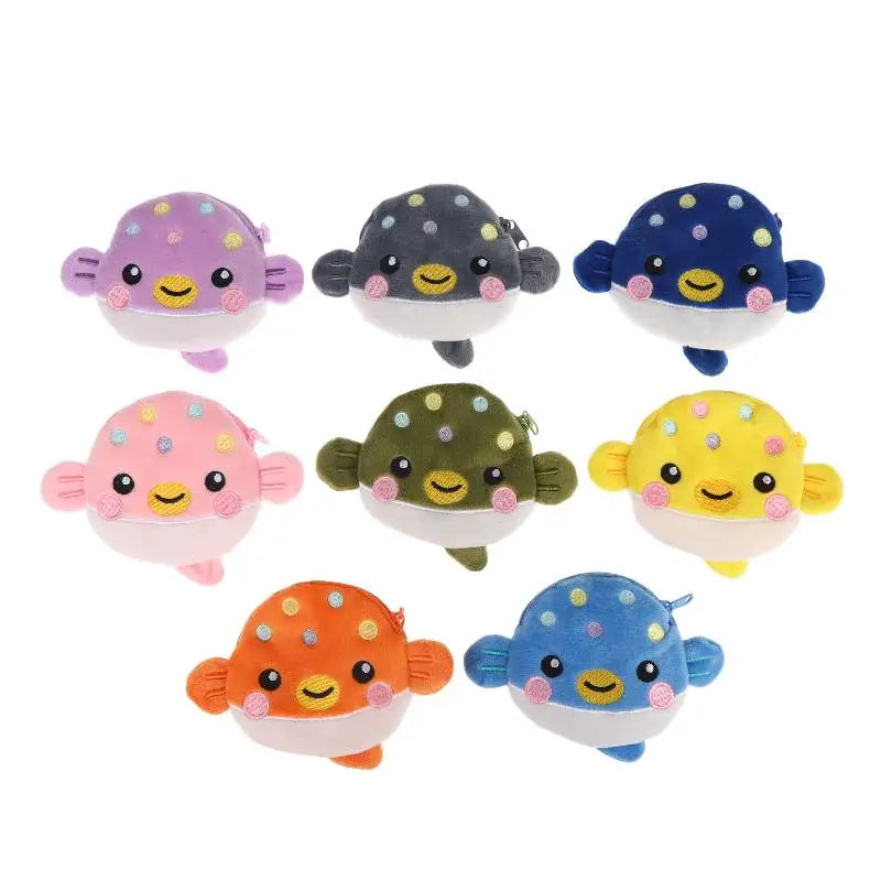 Cute Pufferfish Plush Mini Coin Purse – Zipper Pouch Wallet