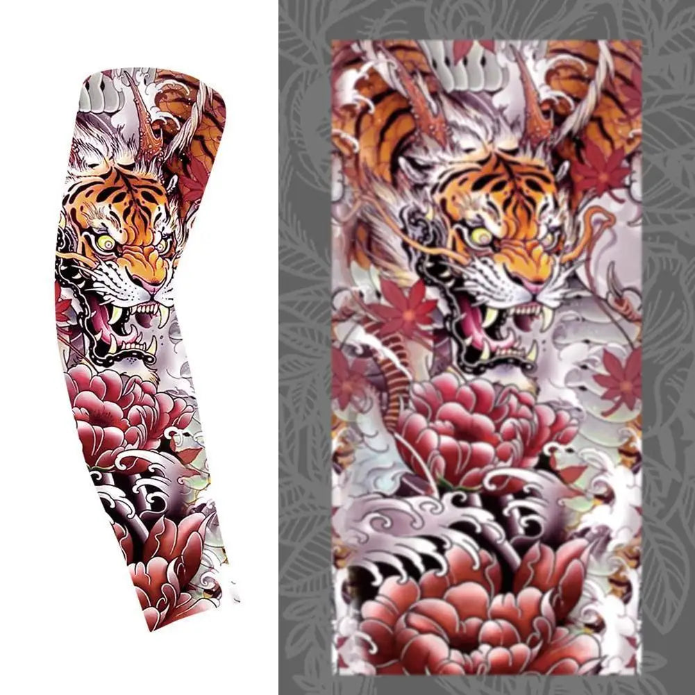 UPF50+ Ice Silk Tattoo Arm Sleeves – Sun Protection Sports