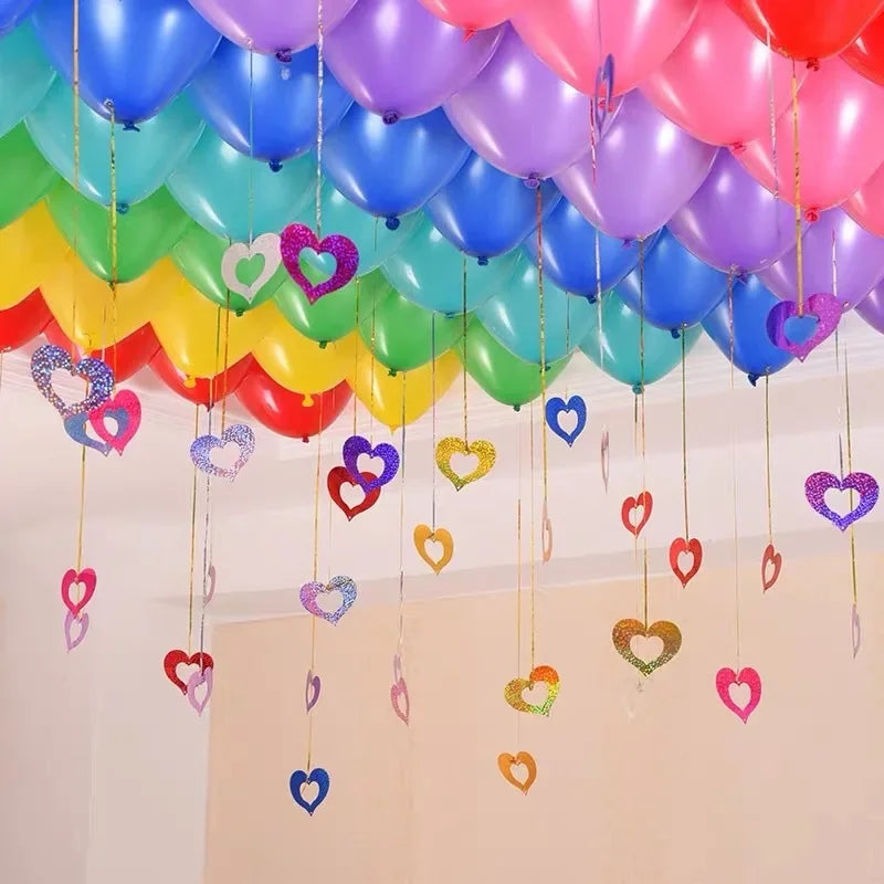 Gold Silver Paper Garland Star String Banners Kids Wall Backdrop