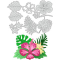 Hibiscus Cutting Dies – Flower & Jungle Leaf Stencils for Crafts