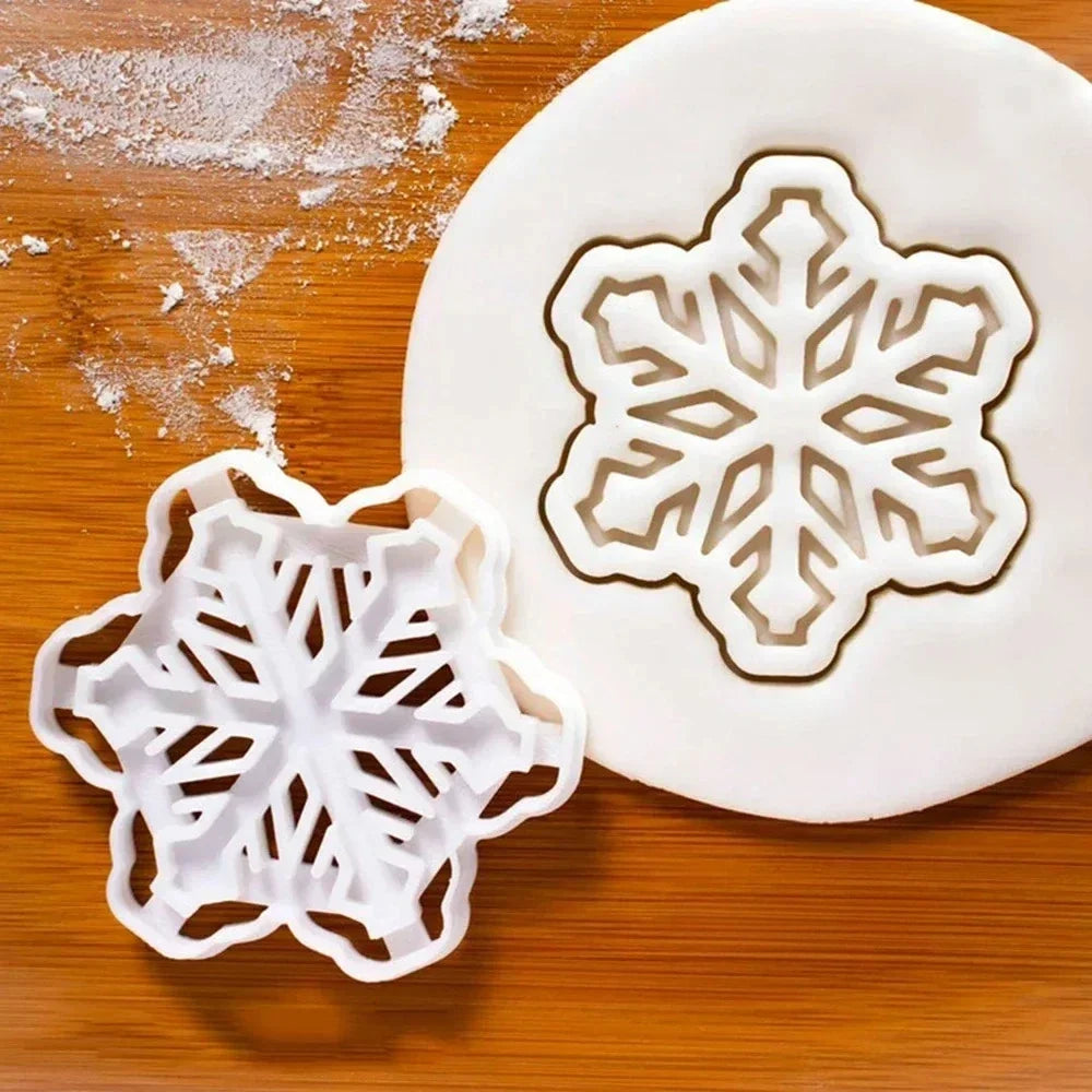 Christmas Gingerbread Cookie Cutters DIY Snowflake Santa Plastic Mold