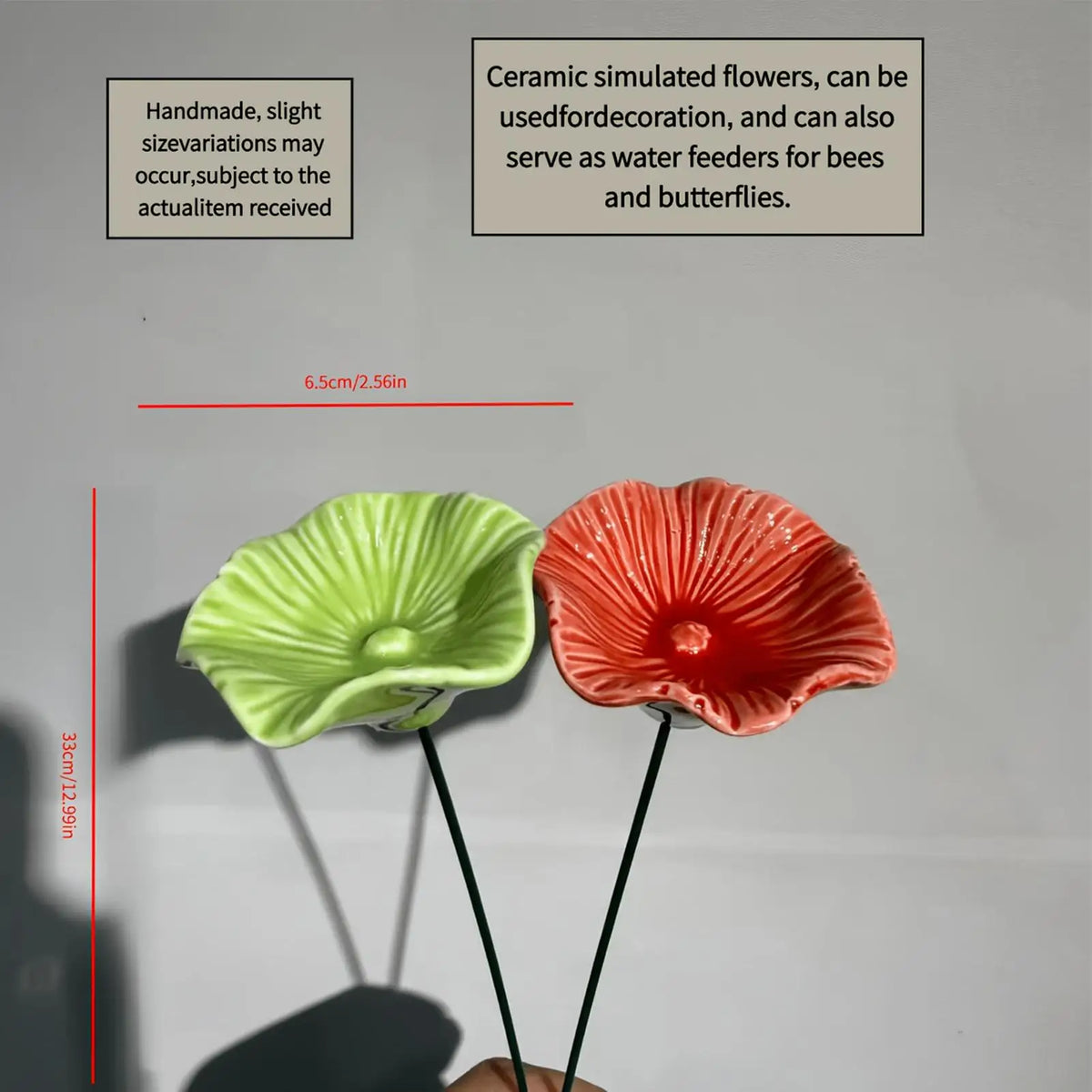 4-Pack Ceramic Bee Watering Station | Flower Garden Feeder Set