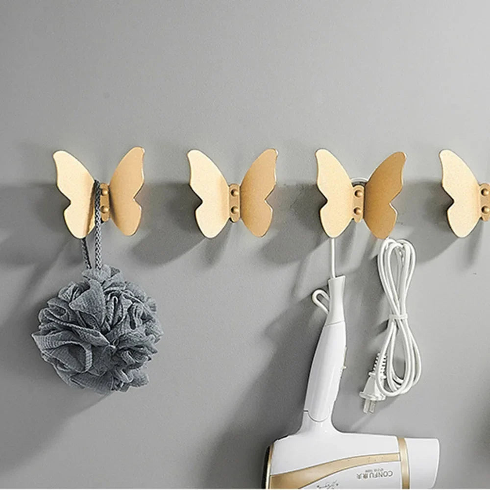 Butterfly Aluminum Alloy Wall Hook | Frosted Decorative Hook