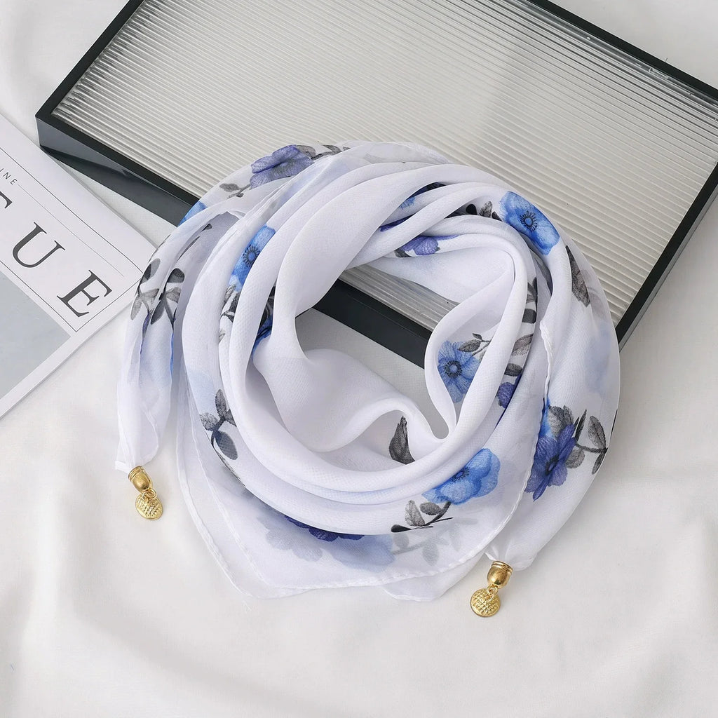 Women's Lightweight Chiffon Satin Scarf – Hair Wrap & Neck Cover
