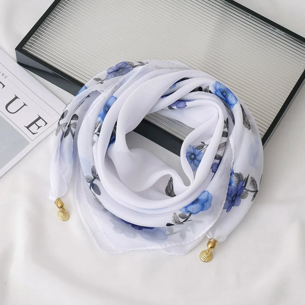 Women's Lightweight Chiffon Satin Scarf – Hair Wrap & Neck Cover