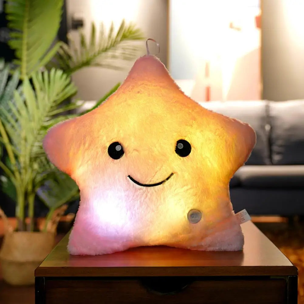 LED Glowing Star Plush Pillow – Light-Up Cushion Toy for Kids