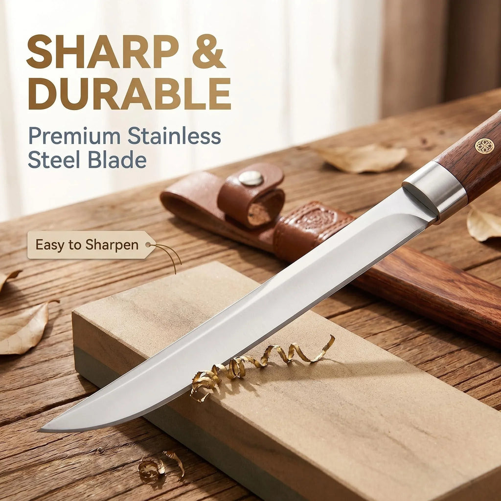 Hand Forged Japanese Damascus Steel Kitchen Knife – 13" Blade