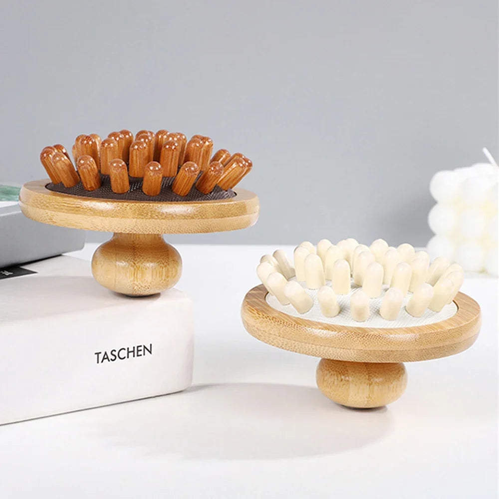 Air Cushion Massage Brush Cervical Head Acupoint Massager Wooden