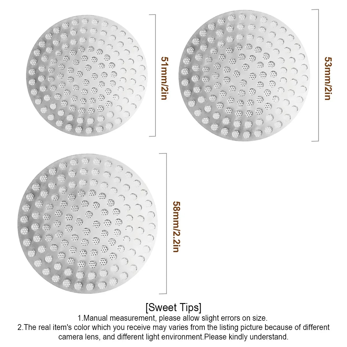 Leeseph 51 53 Stainless Steel Puck Screen Reusable Double Fine Filter