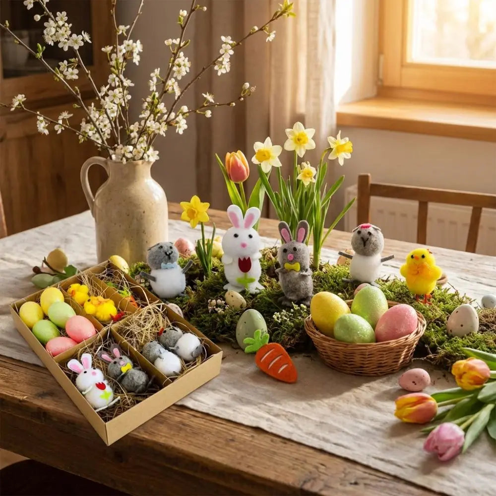Easter Egg Chick & Bunny Ornament Set – Spring Party Décor