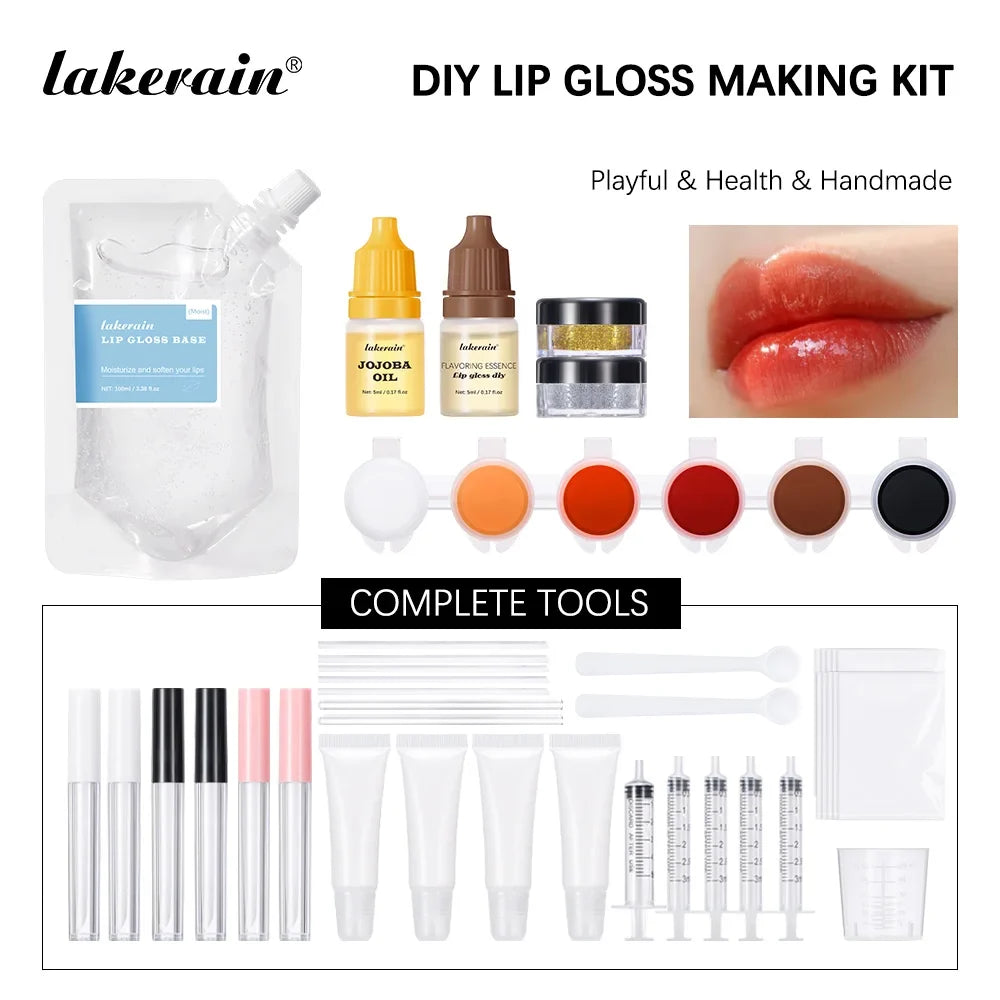 DIY Lip Gloss Making Kit – Glitter, Pigments, Base & Tubes