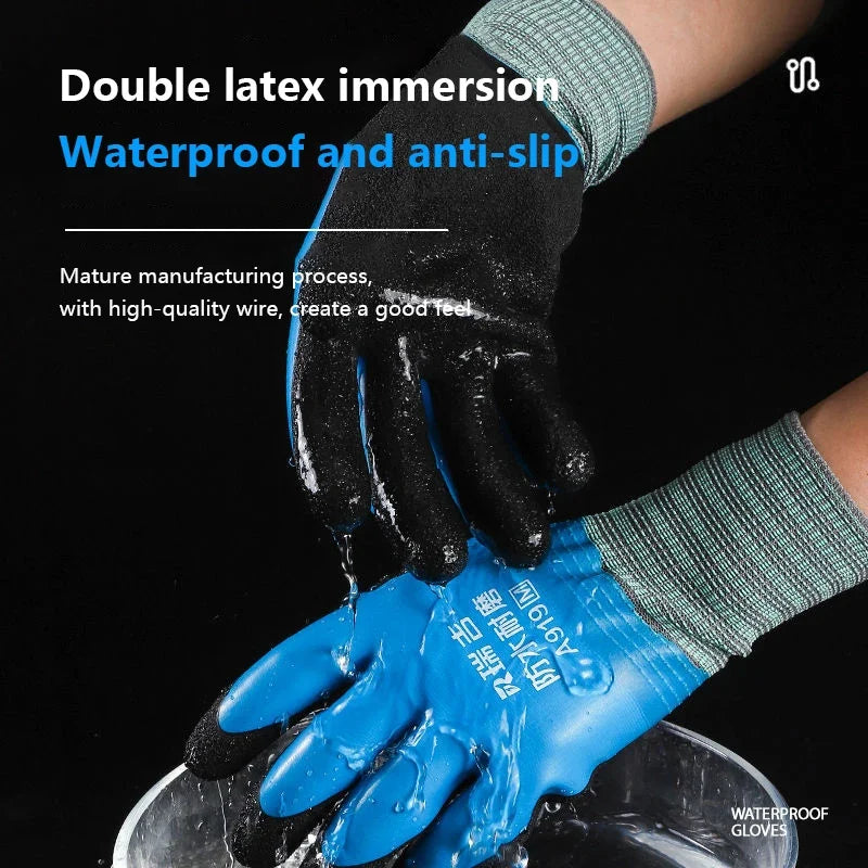 1Pair Winter Waterproof Work Safety Thermal Gloves Anti-slip Grip
