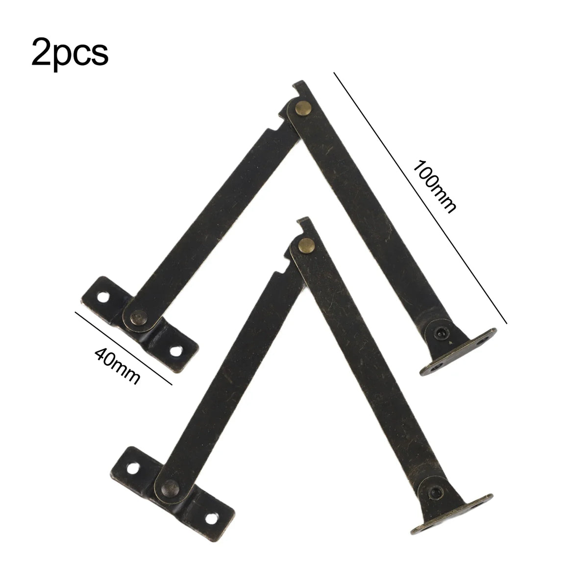 2pcs Antique Bronze Lid Support Hinges | Jewelry Box & Chest