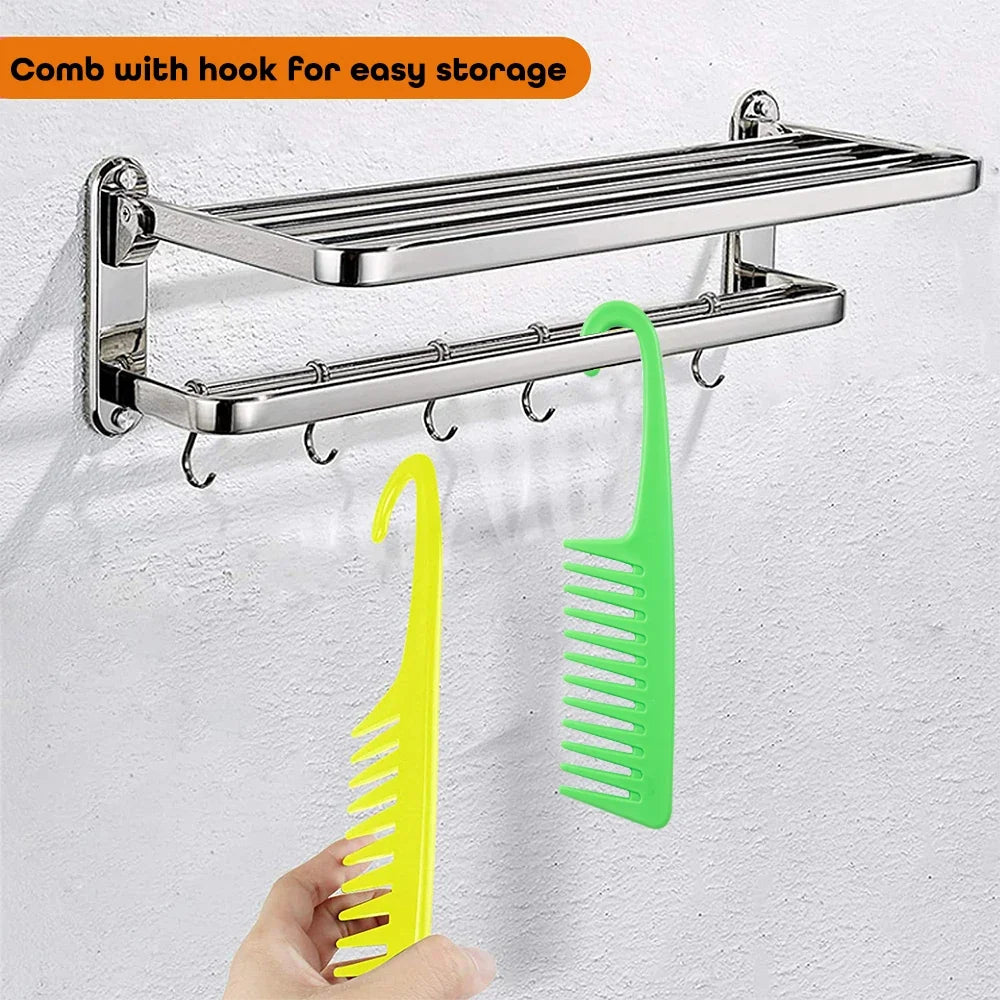 Wide Tooth Detangling Comb with Hook Handle | All Hair Types