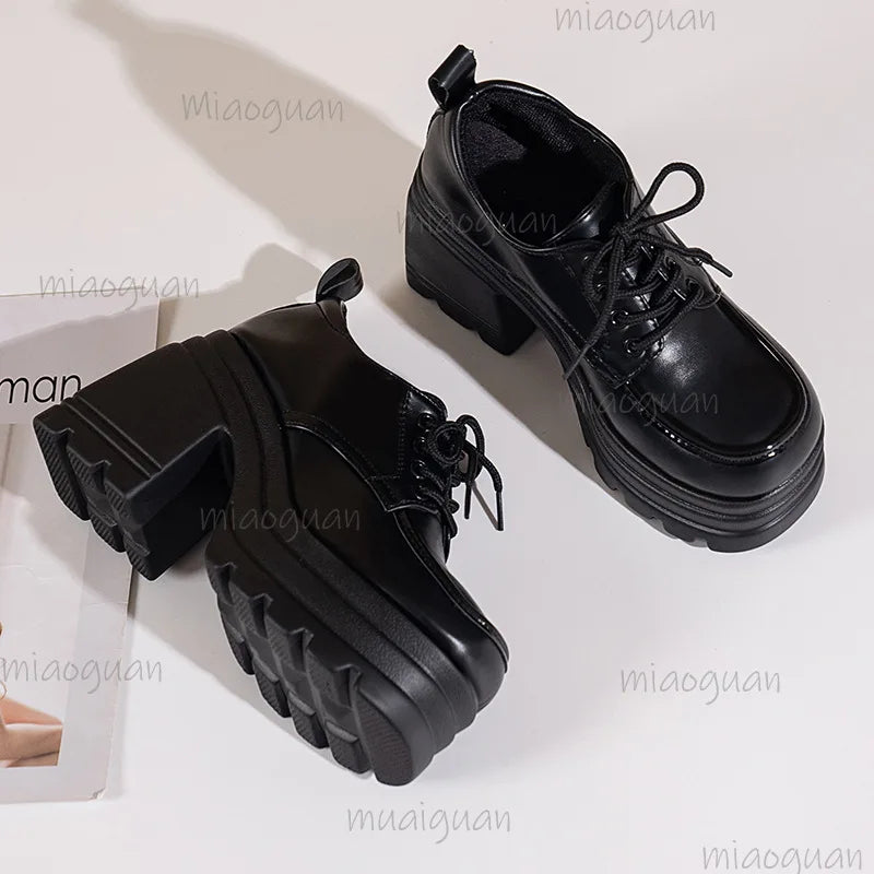 Women's Chunky High Heel Platform Mary Jane Pumps