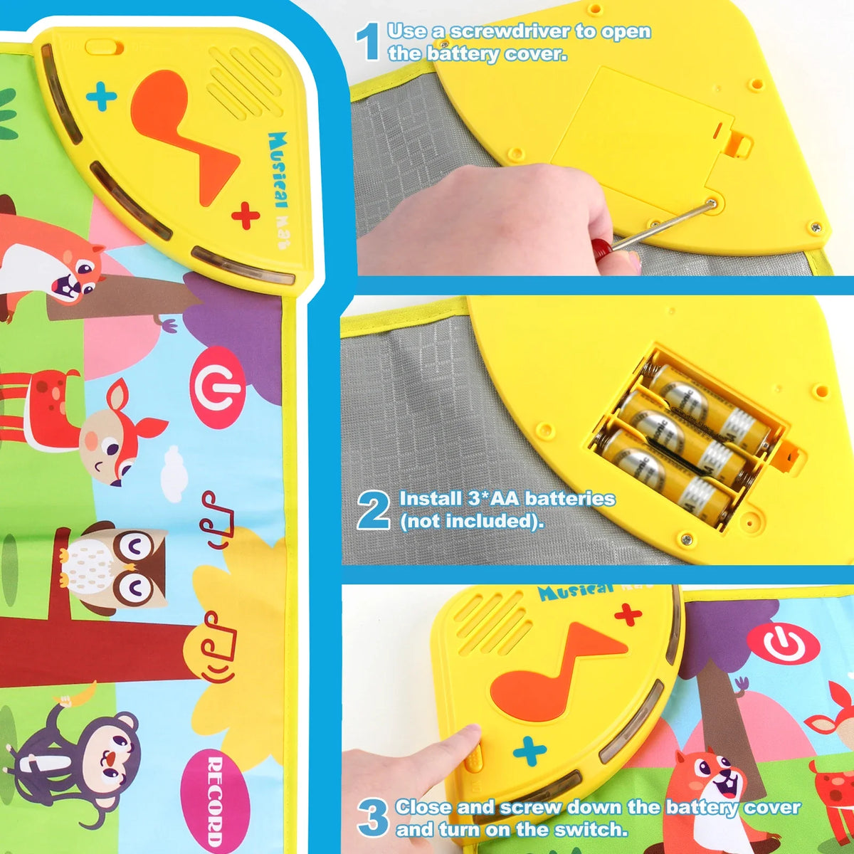 80 Kid Multifunctional Music Piano Mat Toddler Floor Baby Keyboard