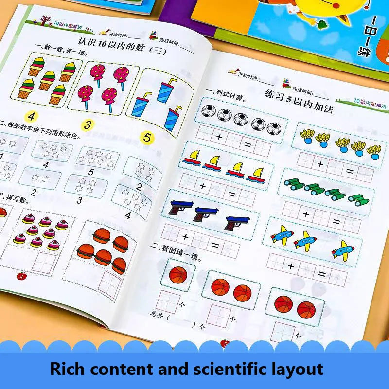 Handwritten Arithmetic Exercise Books Learning Mathematics Workbook